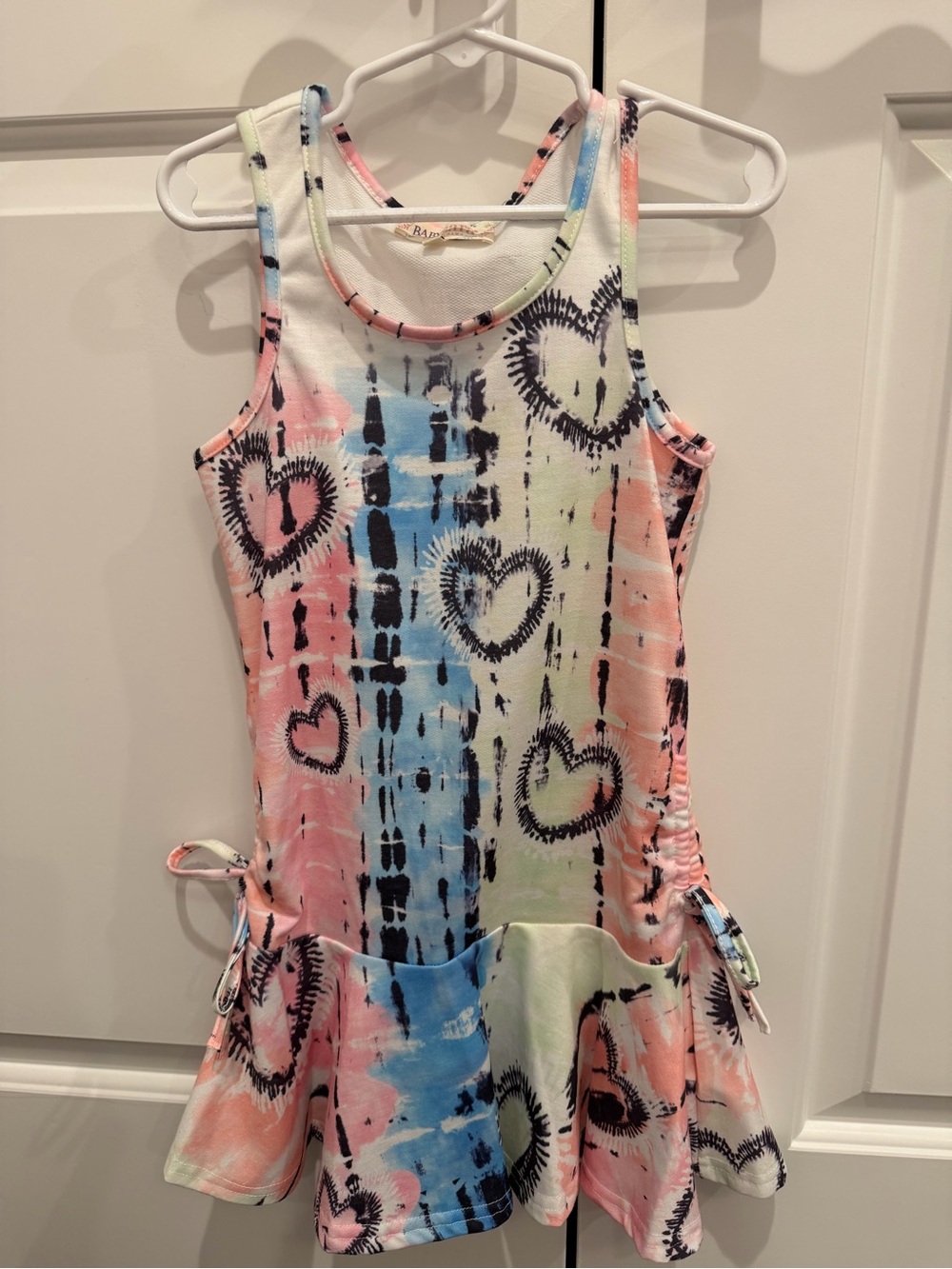 Baby Sara Girls Tie-Dye Heart Tank Dress - - size 5 like new